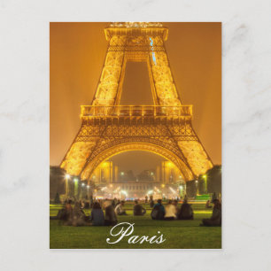 Vykort   det Eiffel torn på natt   Paris