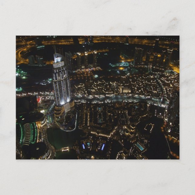 vykort Dubai (på natten), Saudiarabien (Framsida)