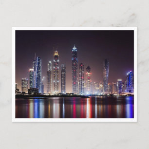 Vykort - Dubai Panorama På Natt