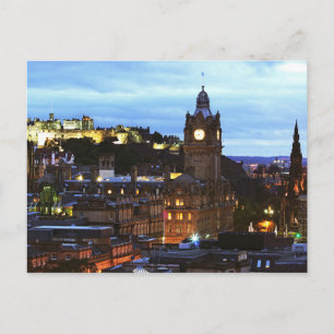 vykort Edinburghs slott i Glasgow