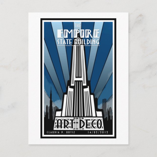 Vykort - Empire State Building Art Deco (Framsida)