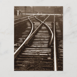 vykort ~ EMPTY TÅG TRACKS ~ Järnvägsswitch