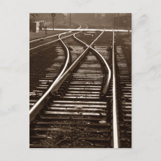 vykort ~ EMPTY TÅG TRACKS ~ Järnvägsswitch