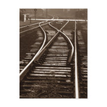 vykort ~ EMPTY TÅG TRACKS ~ Järnvägsswitch