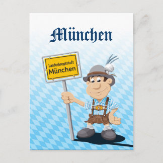 Vykort FESTIVAL Lederhosen Man München-tecken