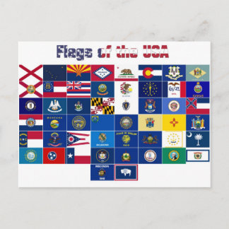Vykort "Flaggor i USA"