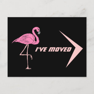 Vykort Flamingo Jag har Flyttat Ny adress PC Retro