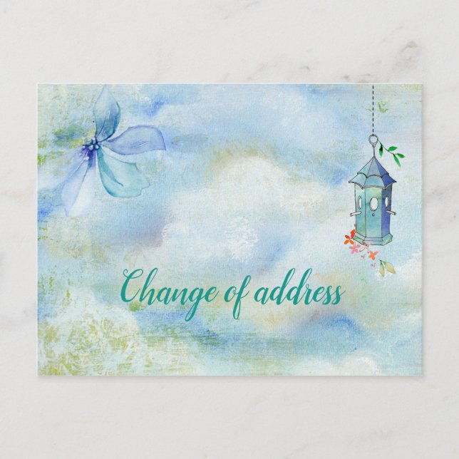 Vykort för adressändringfågelhus (Framsida)