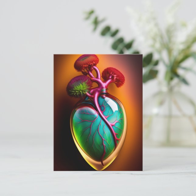 Vykort för anatomiskt glas - Heart Digital Art (Stående Fram)