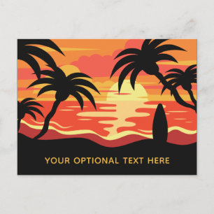vykort för anpassningsbar av Tropical Sunset-text