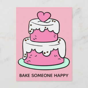 vykort för anpassningsbar Cake Illustration