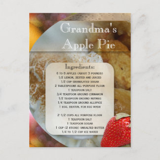 vykort för Apple Paj eller Dessert Recipe