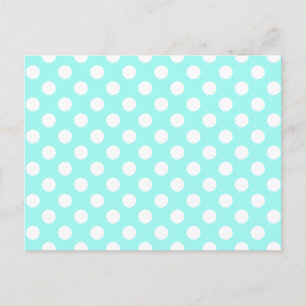 vykort för Aqua & White Polka Dot Bröllop OSA