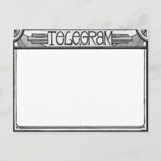 Vykort för art décoSteampunk Telegram