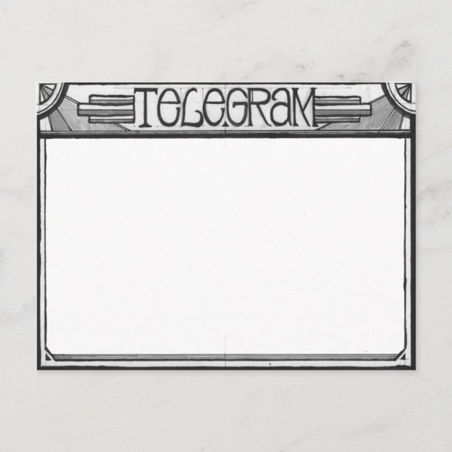 Vykort för art décoSteampunk Telegram (Framsida)