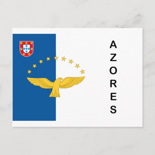 Vykort för Azores öPortugal flagga (Framsida)
