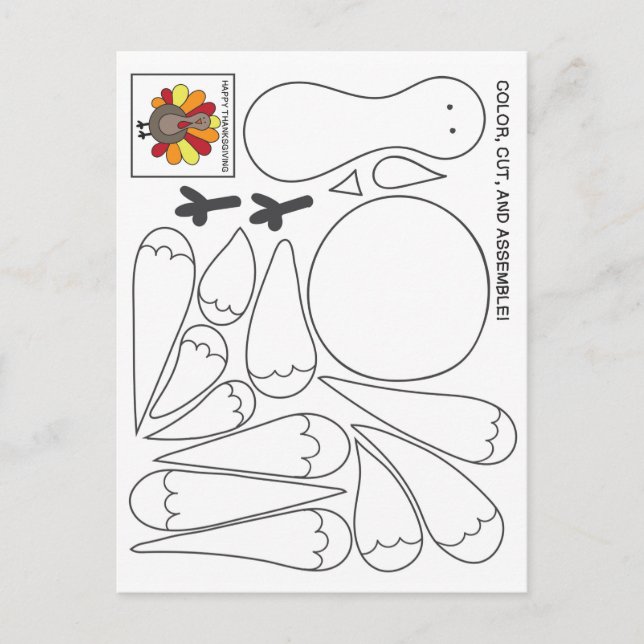 vykort för barnens Thanksgiving (Framsida)