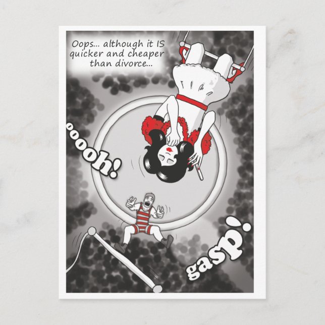 vykort för "billigare och snabbare än skilsmässa" (Framsida)