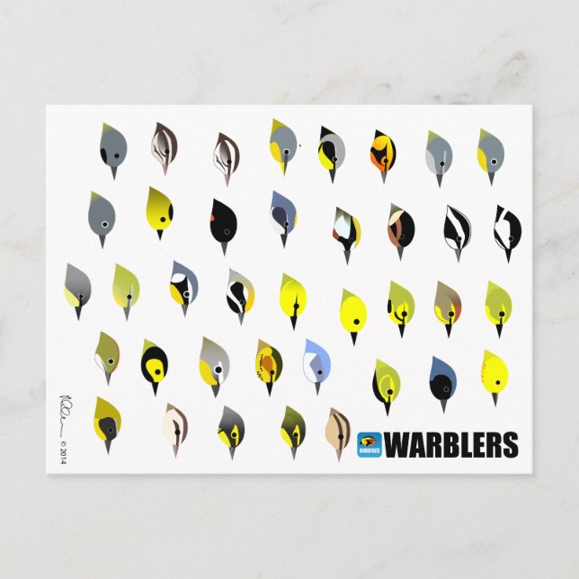 Vykort för BirdFace Warbler (Framsida)