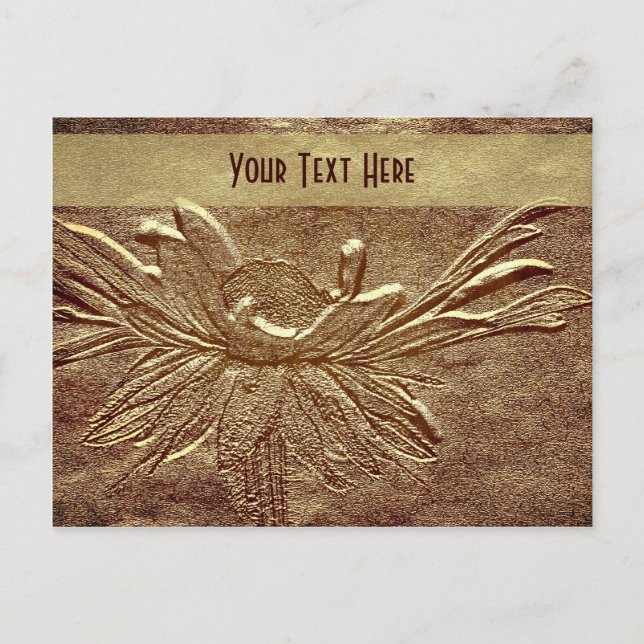 Vykort för Blommigt av skulpterad Daisy-Anpassade (Framsida)