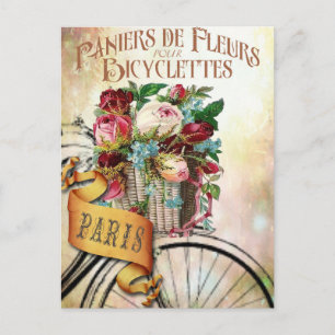 Vykort för Blommigt av vintagens Fransk