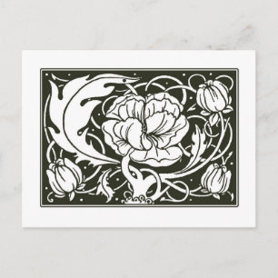 vykort för Blommigt i art nouveau