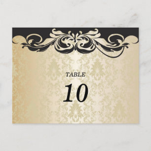 Vykort för Bordsnummer av elegant Damask