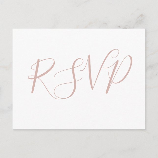 vykort för bröllop OSA av rosa calligraphy (Framsida)