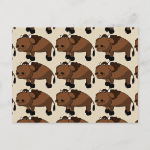 vykort för buffeltecknad