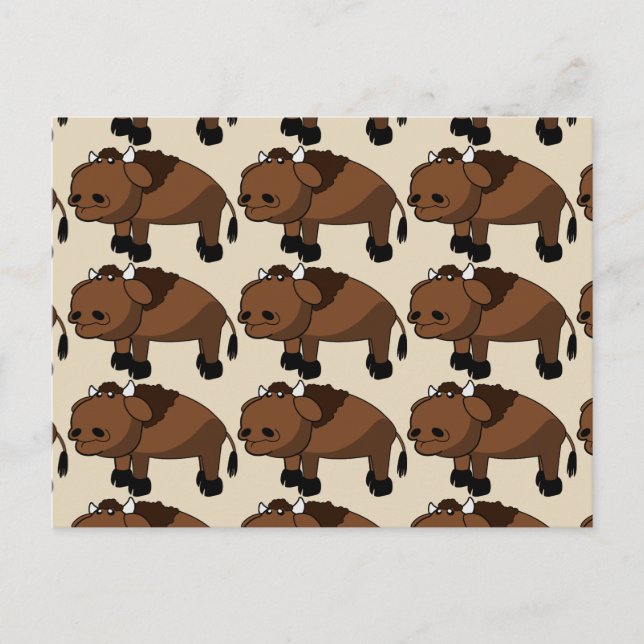 vykort för buffeltecknad (Framsida)