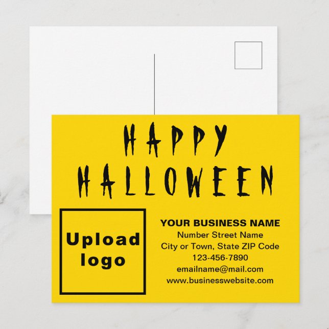 vykort för Business Halloween Gult Helgdag (Fram/baksida)