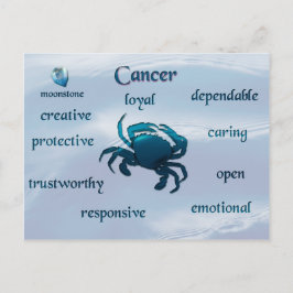 vykort för cancerzodiacegenskaper