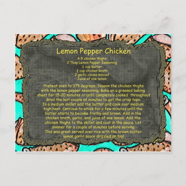 vykort för citronpepparkycklingrecept (Framsida)