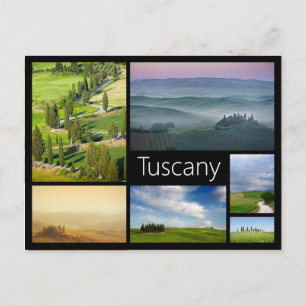 Vykort för collage för Tuscany svartram