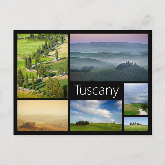 Vykort för collage för Tuscany svartram (Framsida)