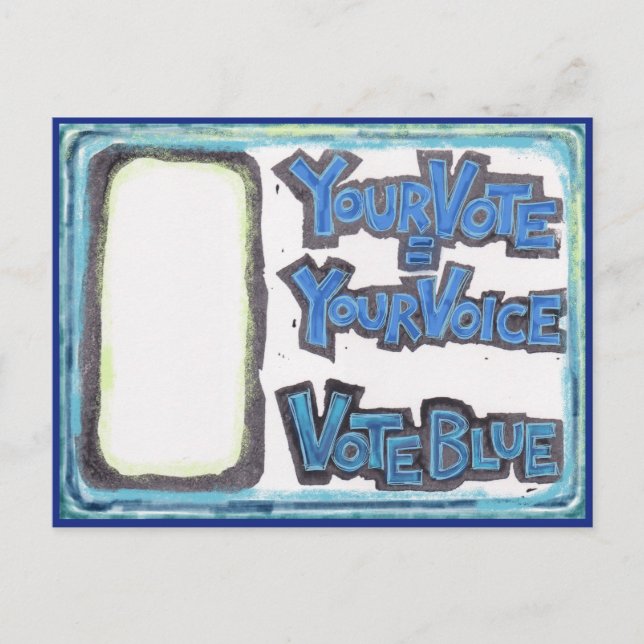 vykort för demokrater - Din röst = din röst (Framsida)