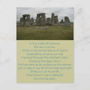 Vykort för dikt för Stonehenge sommarSolstice