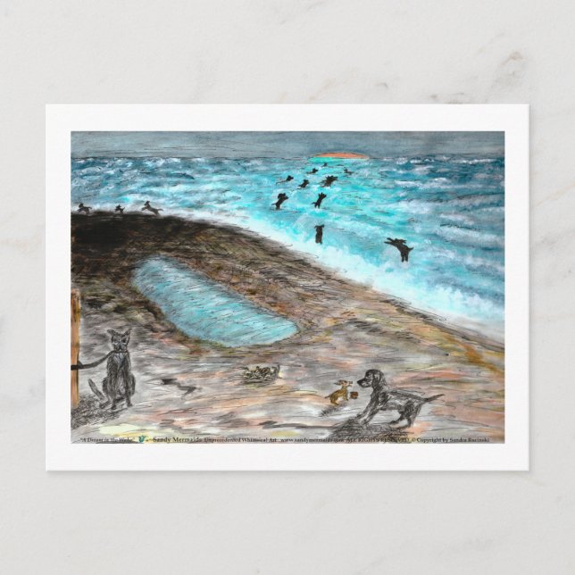 vykort för Doggie Beach Party (Framsida)