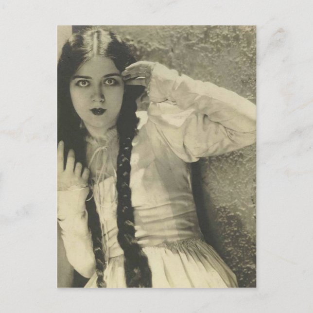 vykort för dramatiska skådespelerskor (Framsida)