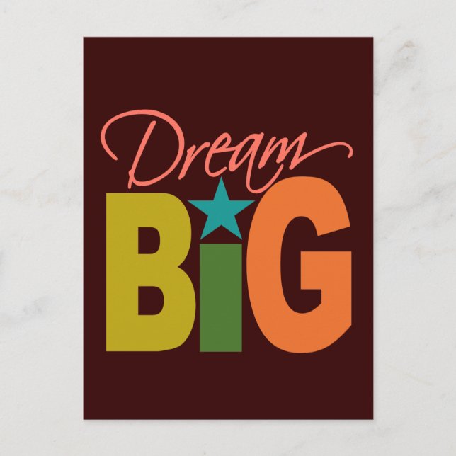 vykort för Dream BIG-anpassningsbar (Framsida)