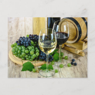 vykort för druvor och vin