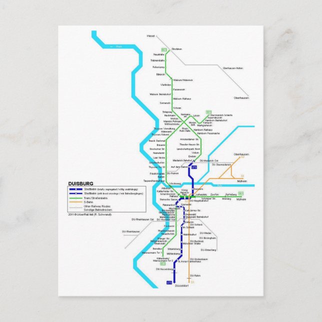 vykort för Duisburg-tunnelbanans system (Framsida)
