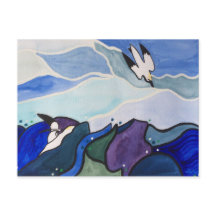 Vykort för dykningGannets målning