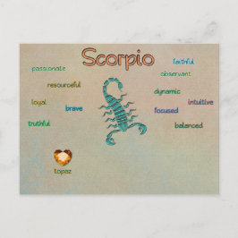 vykort för egenskaper i Scorpio zodiac