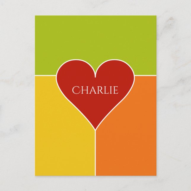 vykort för eget namn för Heart Mönster (Framsida)