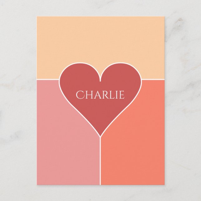 vykort för eget namn för Heart Mönster (Framsida)