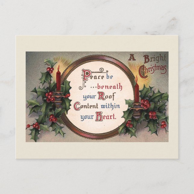 Vykort för en ljus jul-Vintage (Framsida)