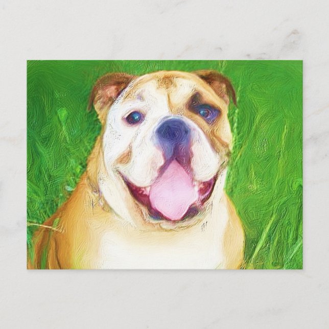 vykort för engelska Bulldog Art (Framsida)