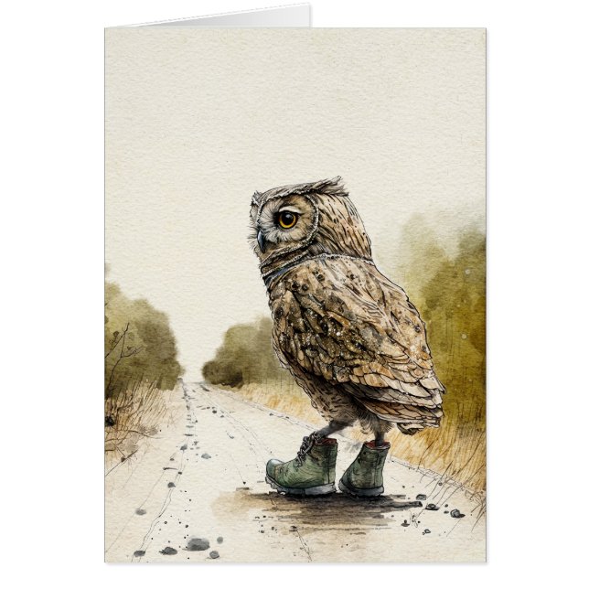 Vykort för ensam promenad hälsningskort (Framsidan)