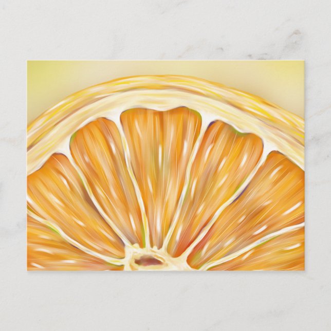 vykort för färskklämda segment av orangen (Framsida)